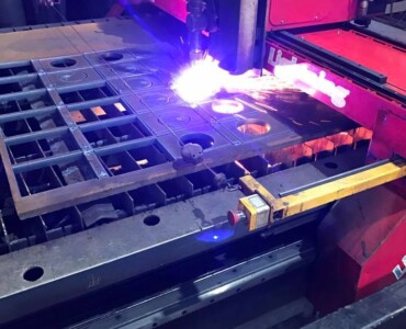 An image of us using the plasma cutter